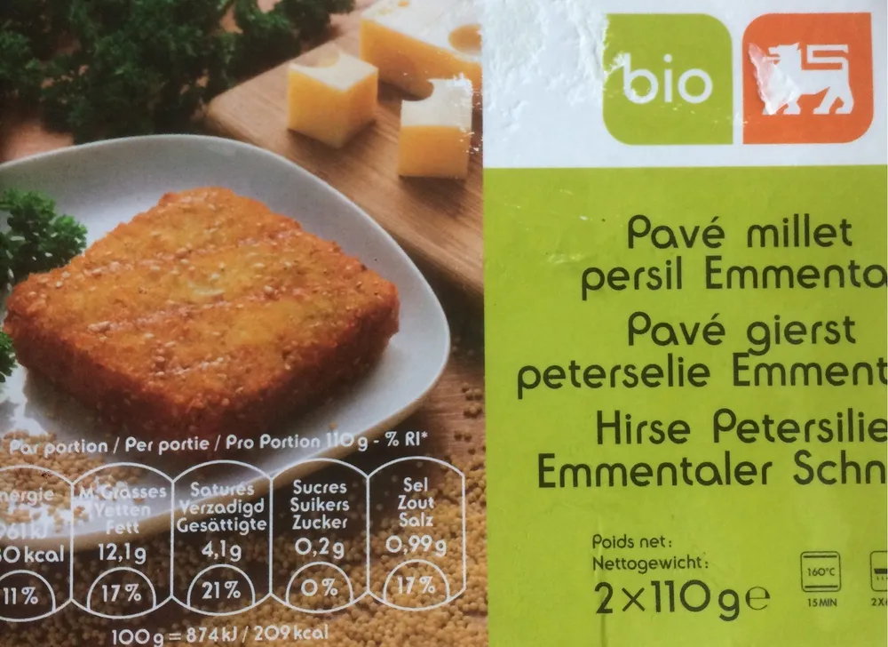 Pavé millet persil emmental