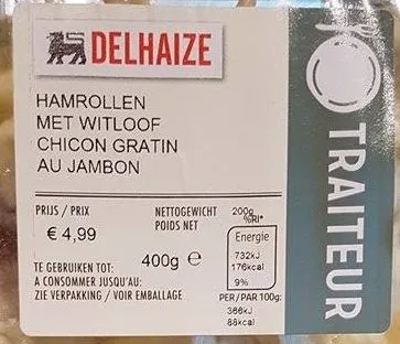 Chicon gratin au Jambon