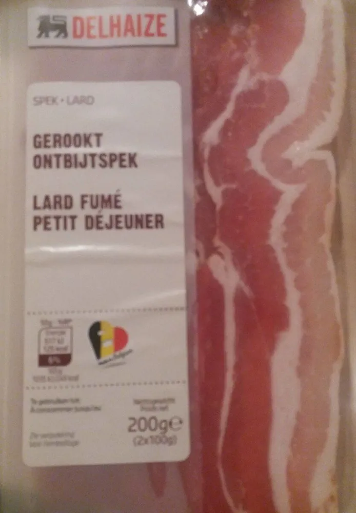 Lard fumé petit déjeuner