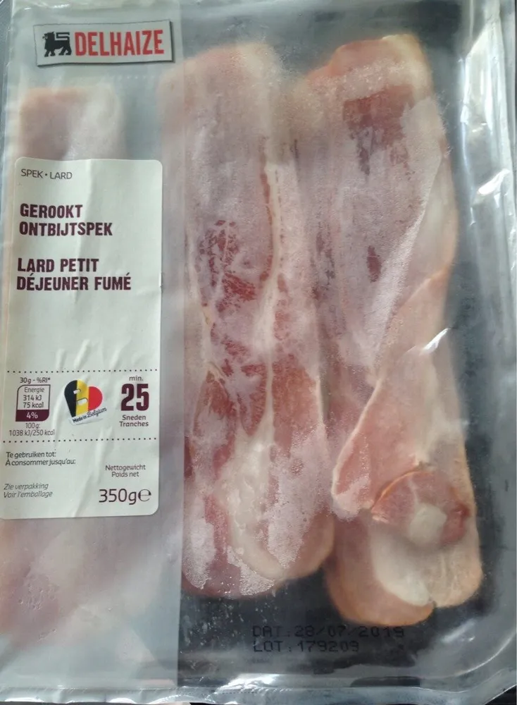 Lard petit dejeuner fumé