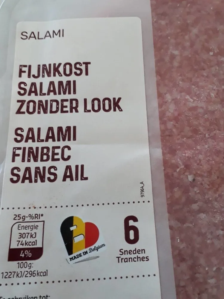 Fijnkost Salami zonder look