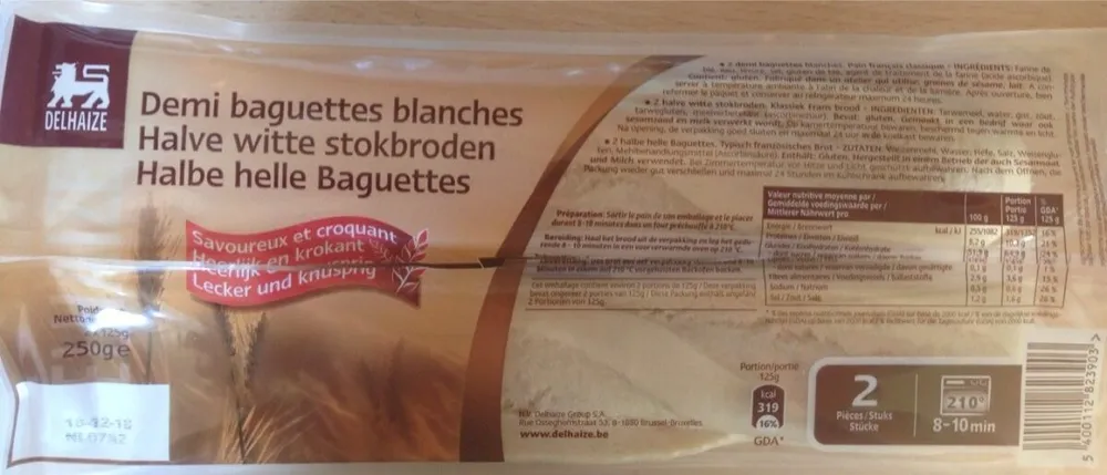 Demi baguettes blanches
