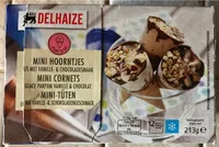 Mini cornets, glace parfum vanille et chocolat