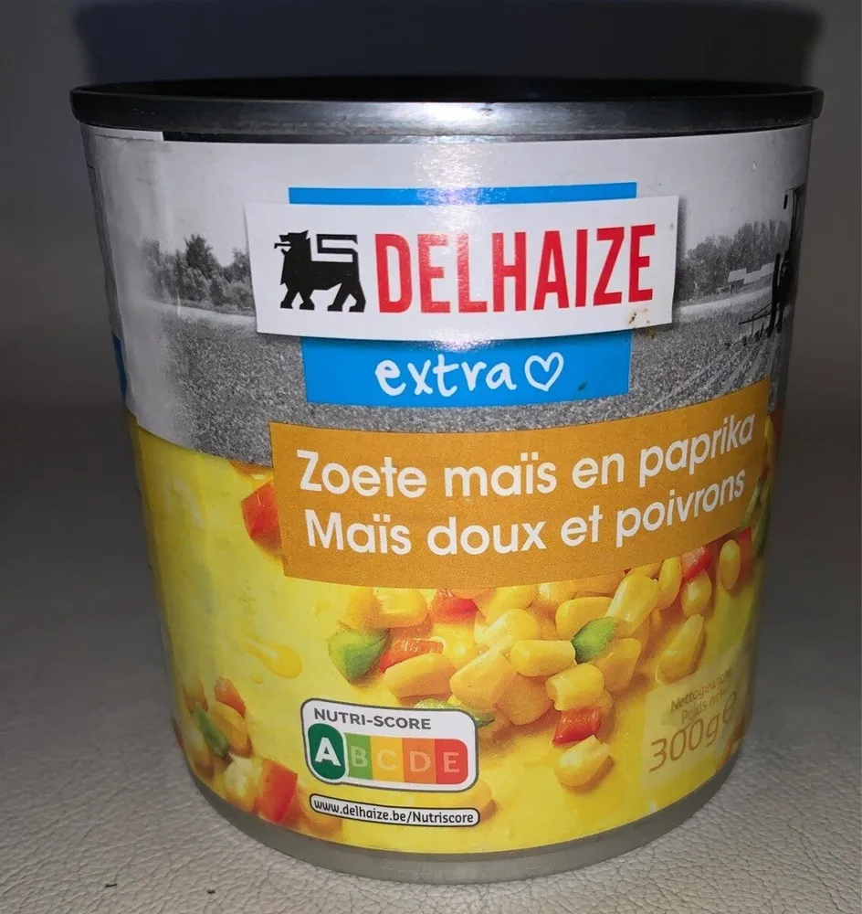 Maïs doux et poivrons