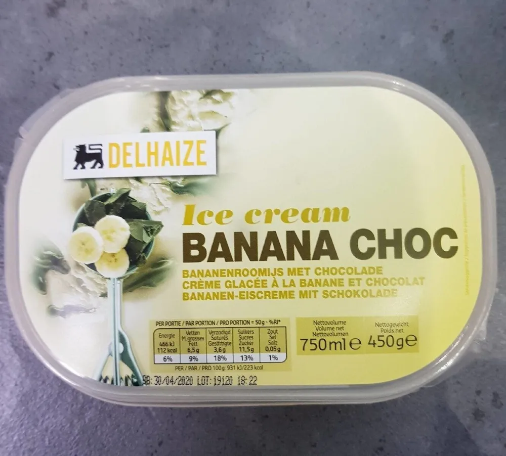 Ice cream banana choc