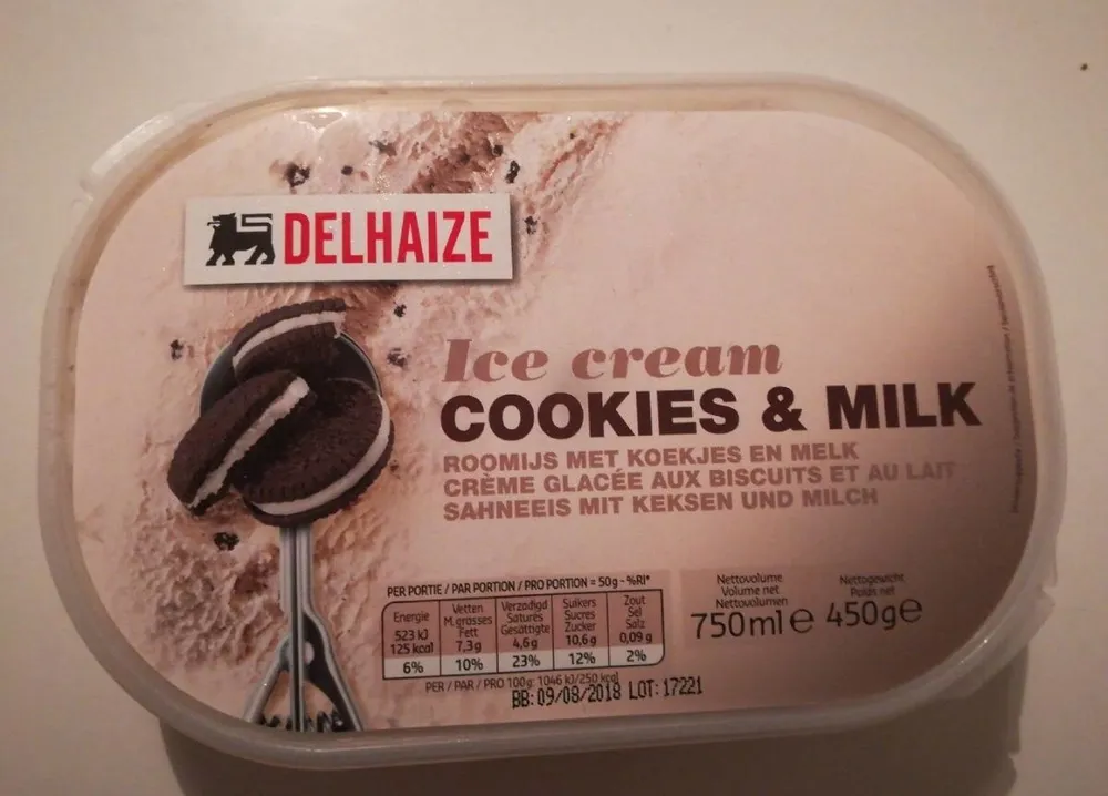 Ice cream cookies & milk