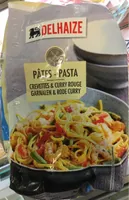Pâtes crevettes & curry rouge