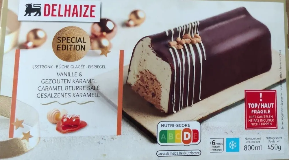 Bûche glacée vanille et caramel beurre salé