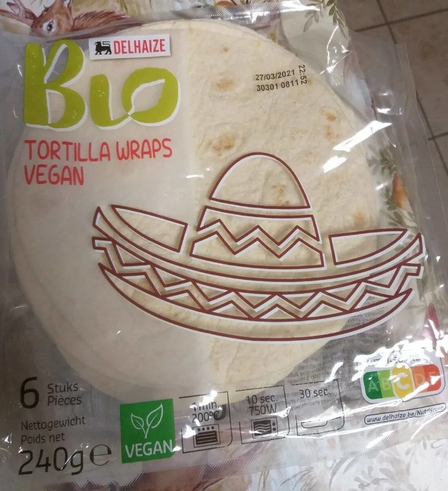 Tortilla wraps vegan bio delhaize