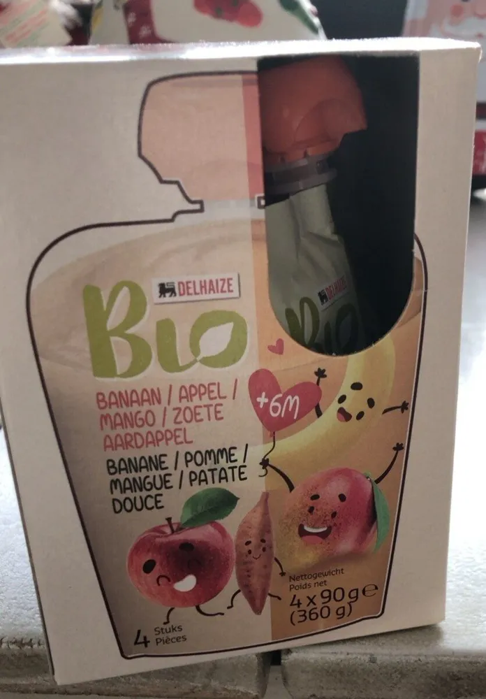 Bio banaan/appel/mango/zoete aardappel