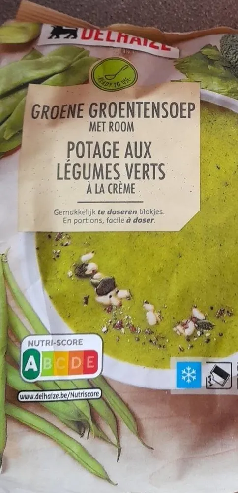 Potage aux légumes vert a la crème