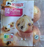 4 muffins aux pépites de chocolat