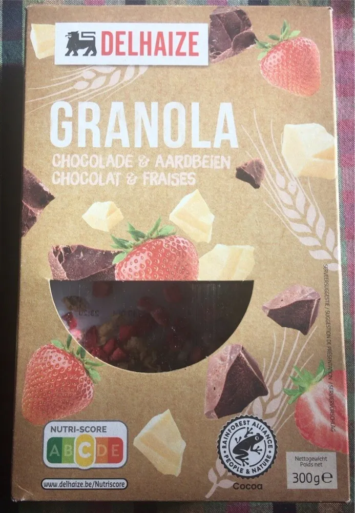 Granola chocolat & aardbeien