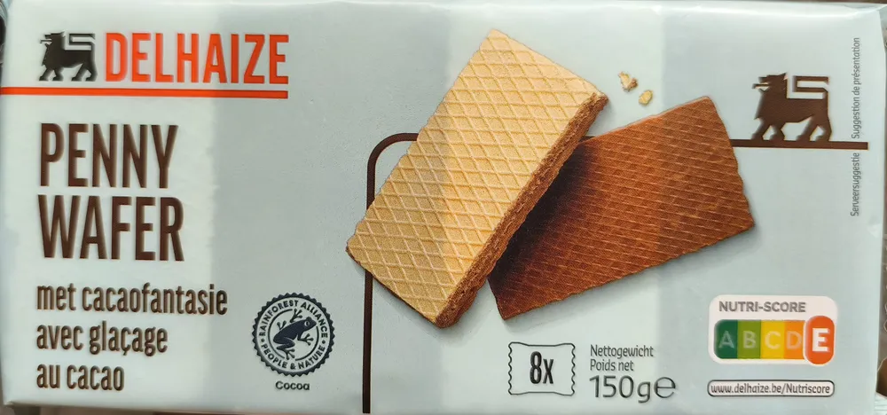 Penny Wafer avec glaçage au cacao