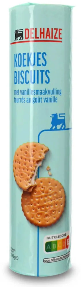 Biscuits fourrés au goût vanille
