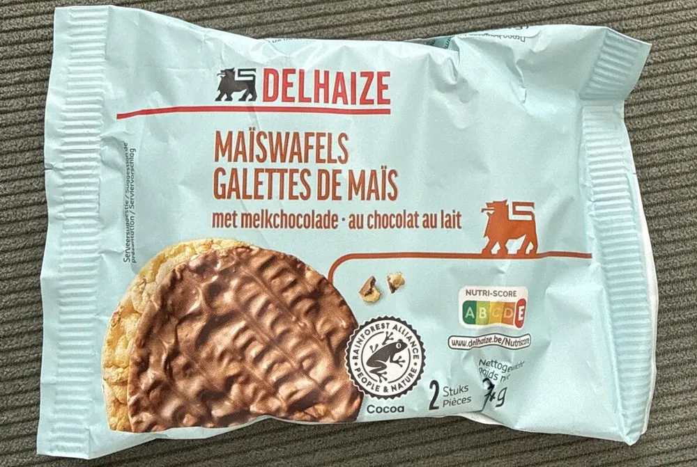 Maïswafels Melkchocolade
