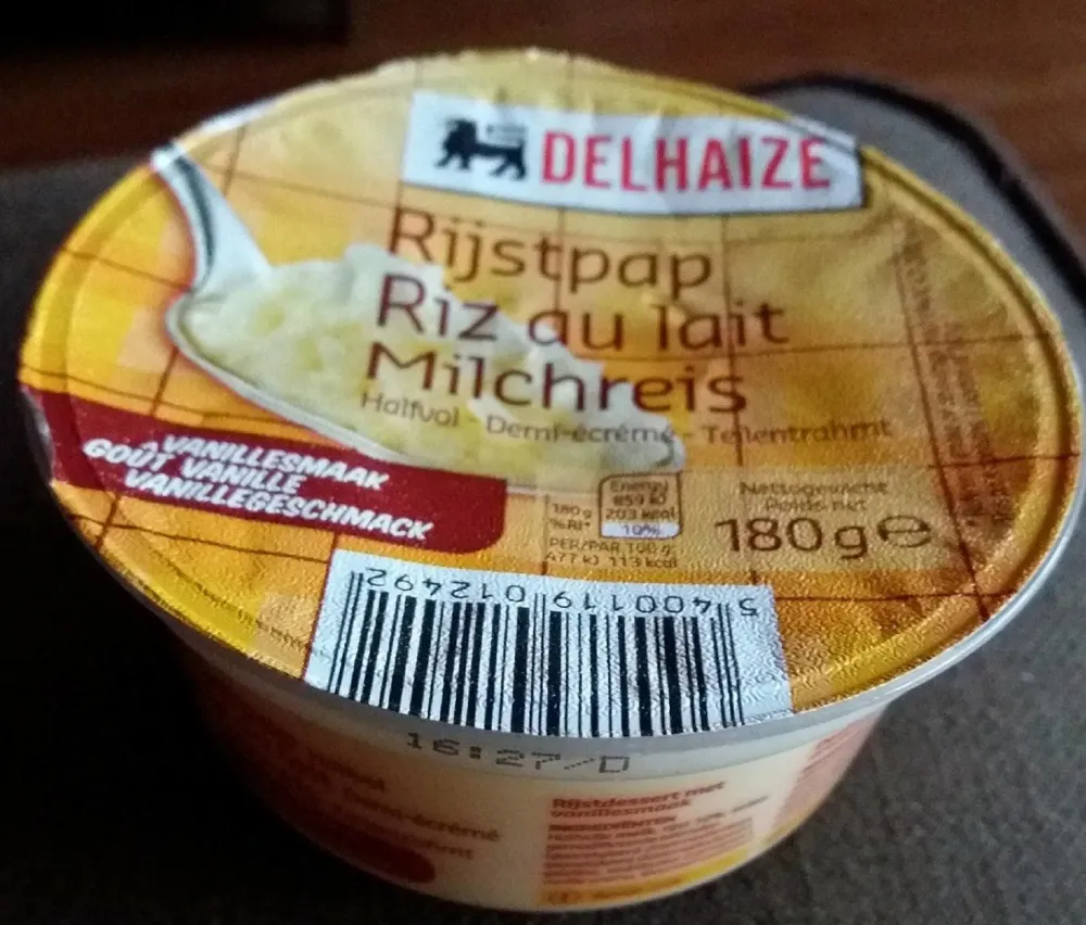 Riz au lait - demi-écrémé