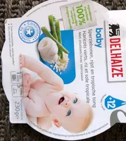 Delhaize baby haricots verts, riz et sole tropicale