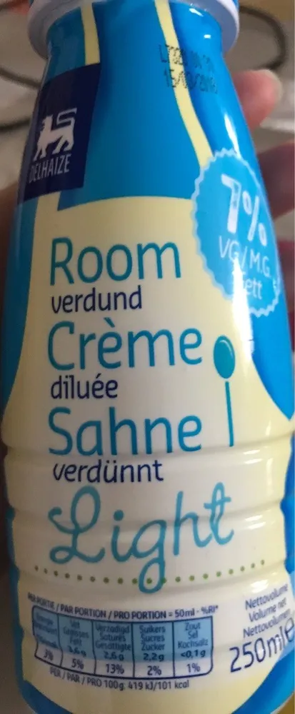 Delhaize | Crème | Diluèe | Light | 7% M.G. 25 cl