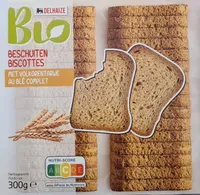 Biscottes bio au blé complet 96%