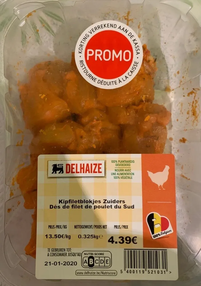 Dés de filet de poulet du sud