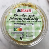 Kip curry salade met hummus en kaas