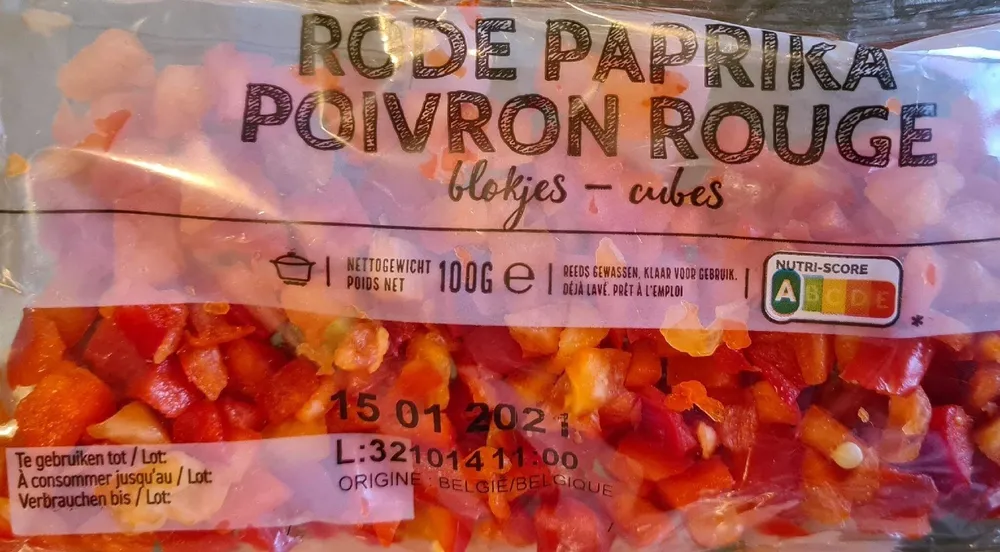 Poivron rouge cubes