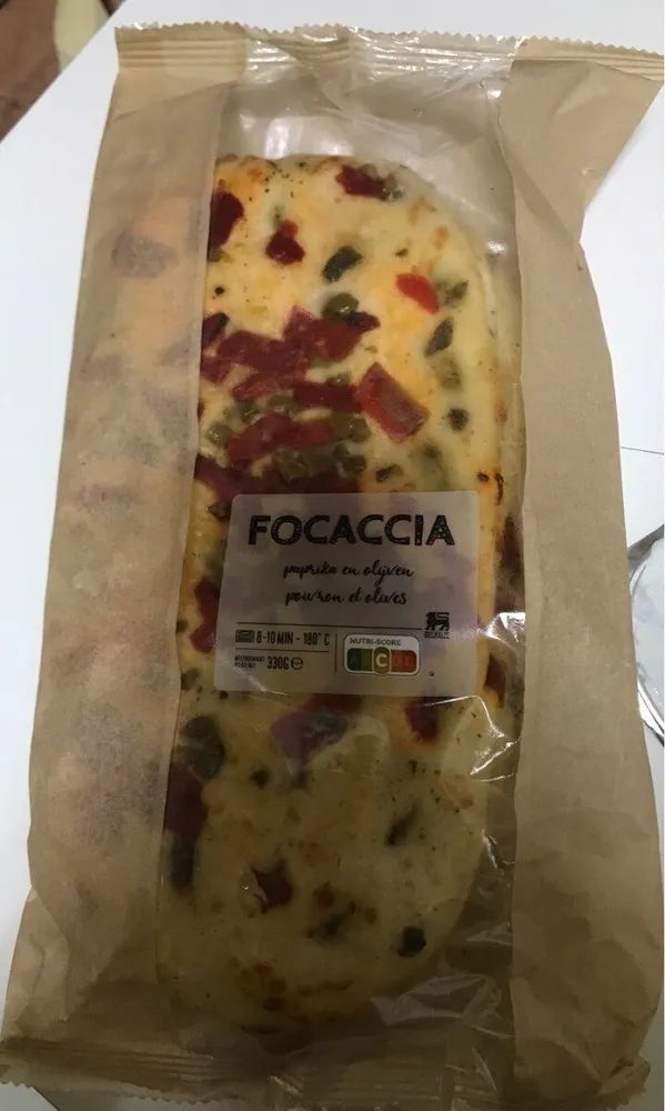 Focaccia poivron et olives