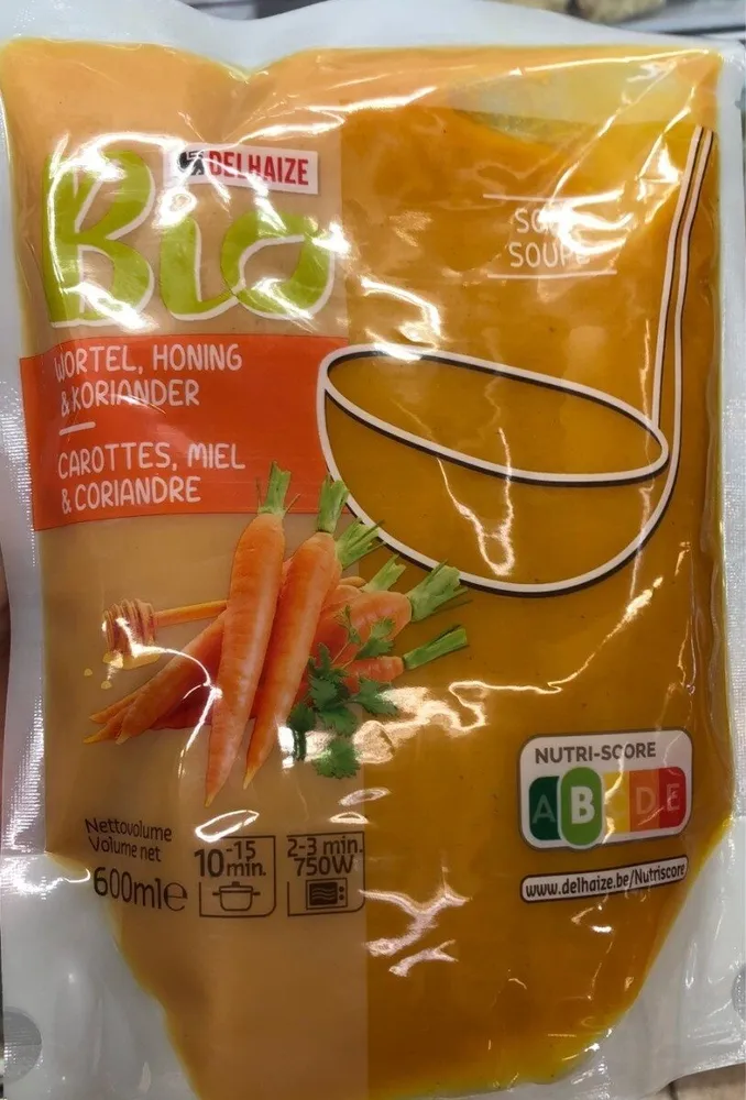 Soupe carotte, miel et coriandre