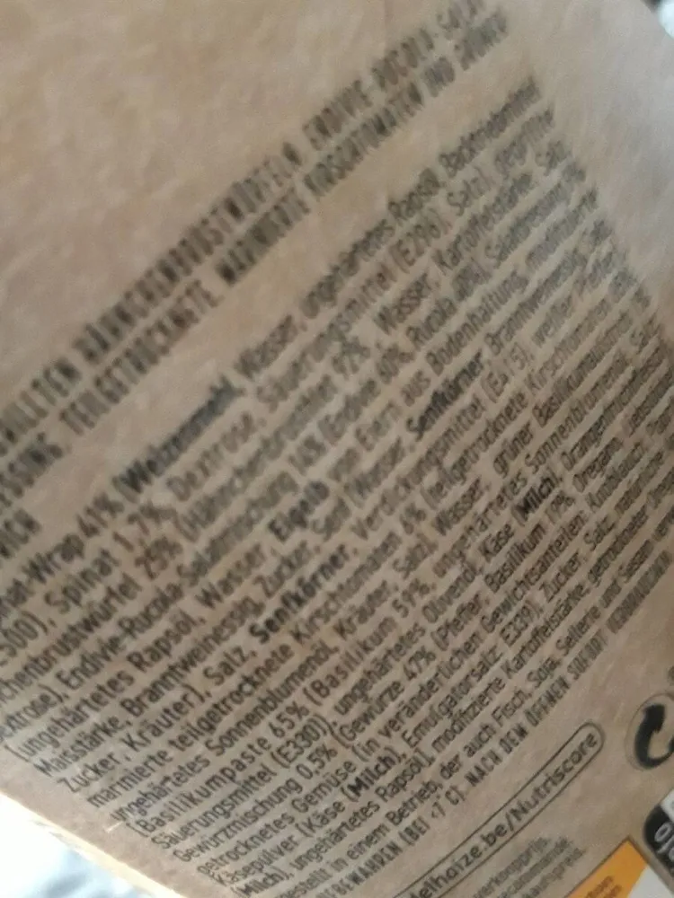 Wrap aux épinards poulet pesto