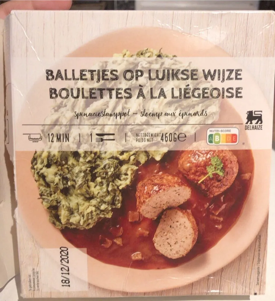 Boulettes à la liégeoise stoemp aux épinard