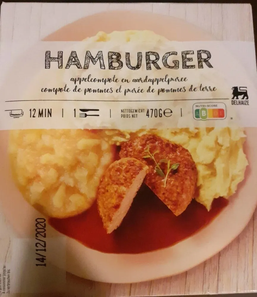 Hamburger.compote de pommes et purée