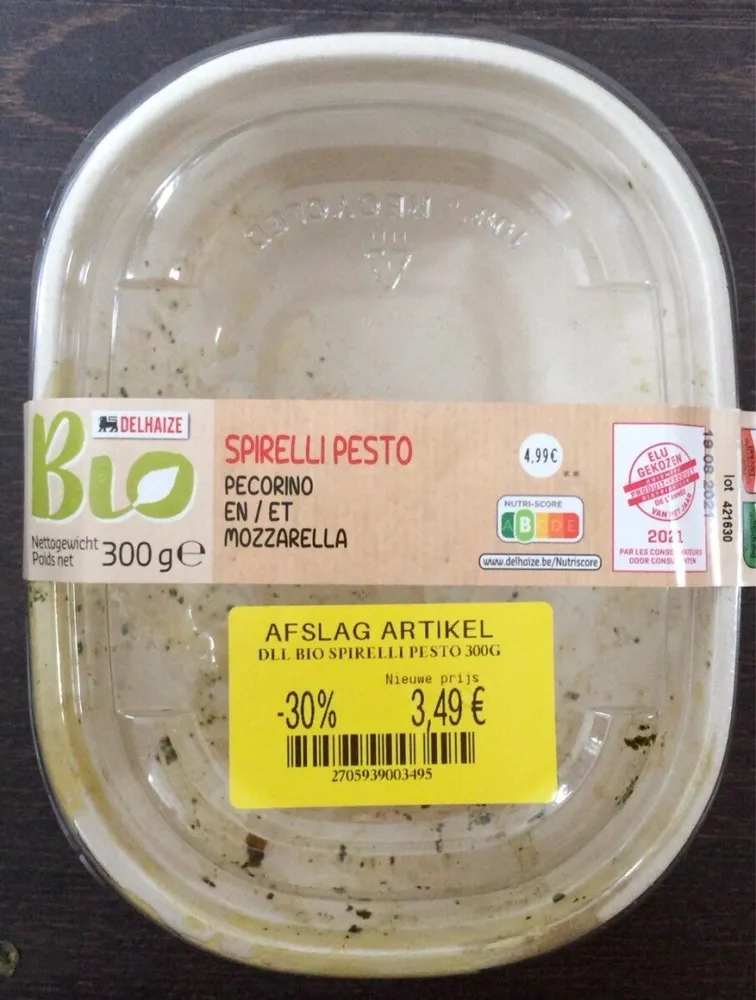 Spirelli pesto - pecorino et mozzarella