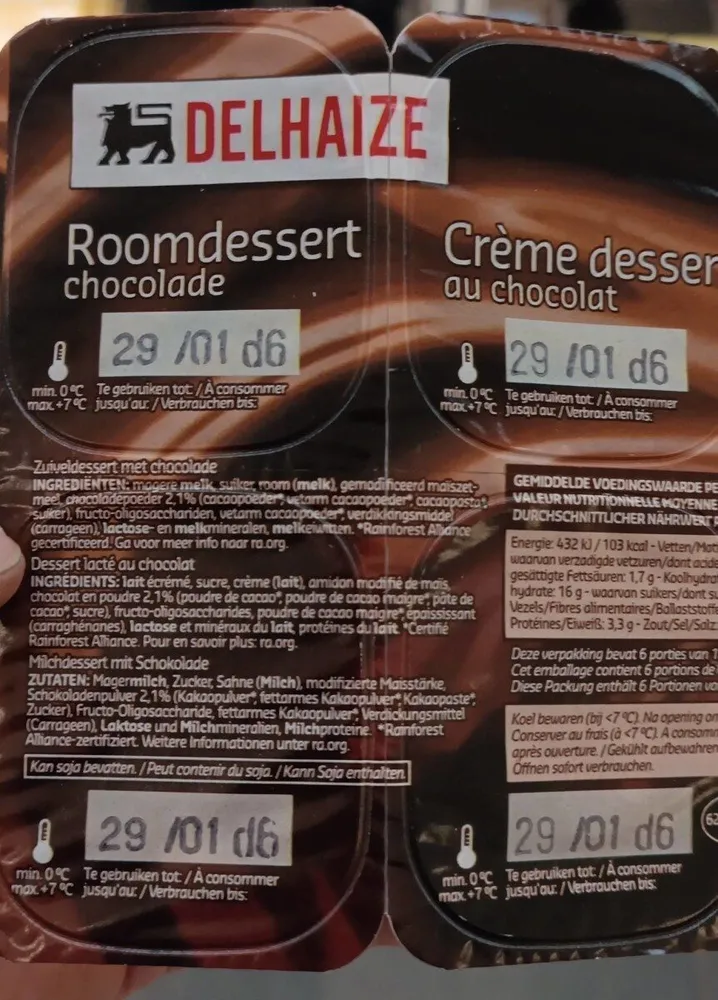 Crème dessert au chocolat