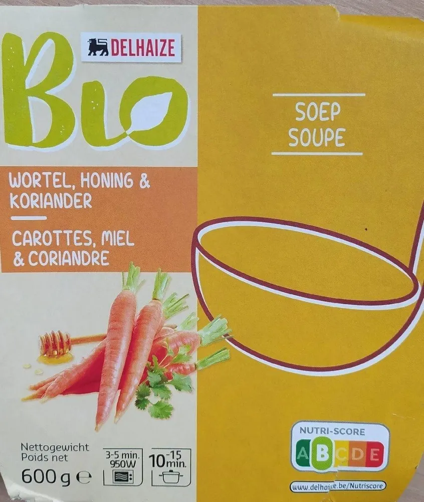 Soupe carottes,Miel, coriandre