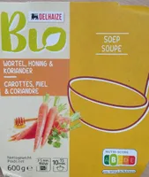 Soupe carottes,Miel, coriandre