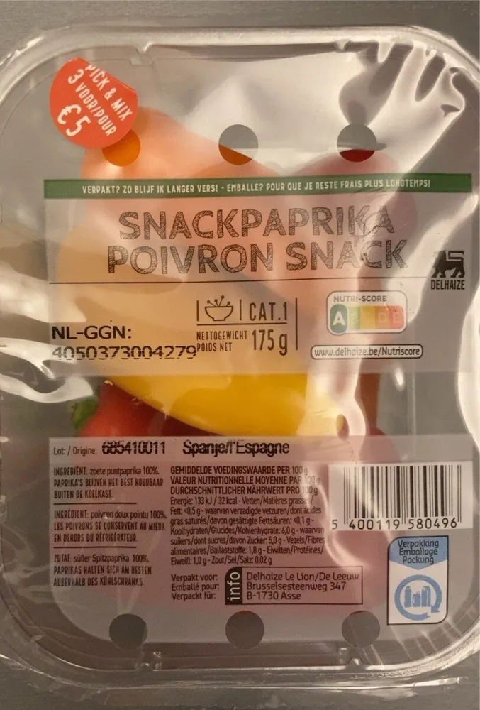 Snackpaprika poivron snack