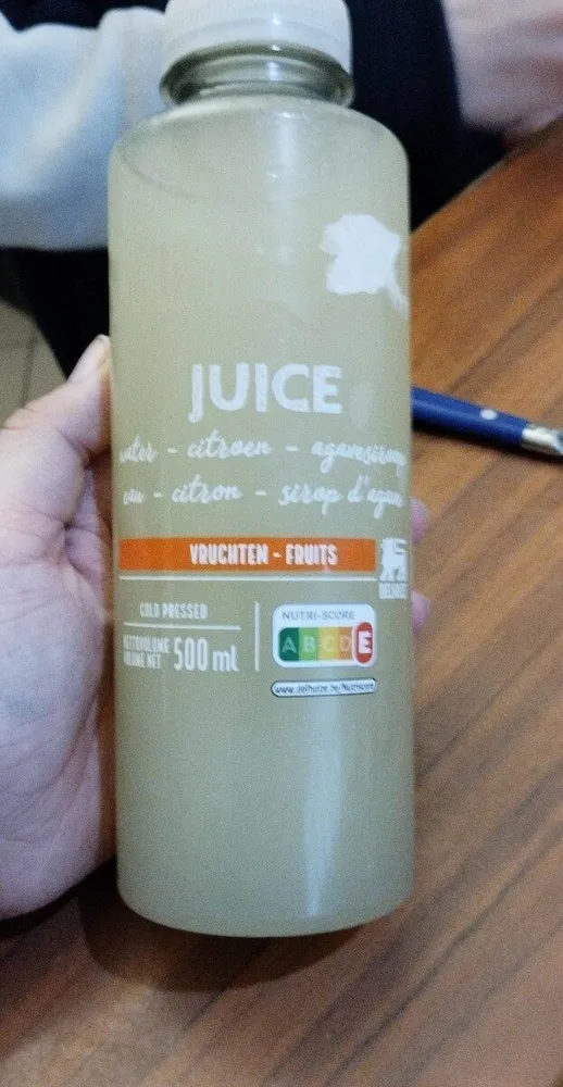 Jus eau-citron-sirop d'agave