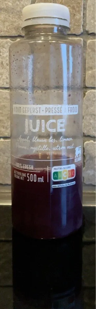 Juice/ appel, blauwe bes en limoen