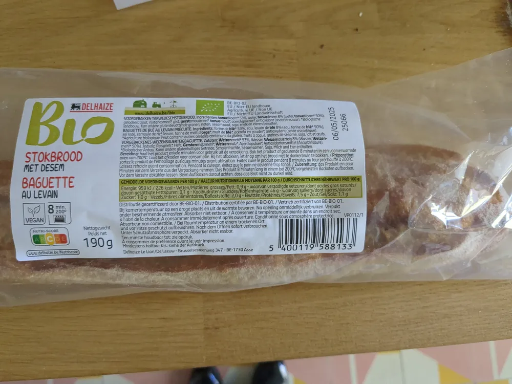 Stokbrood met desem / Baguette au levain