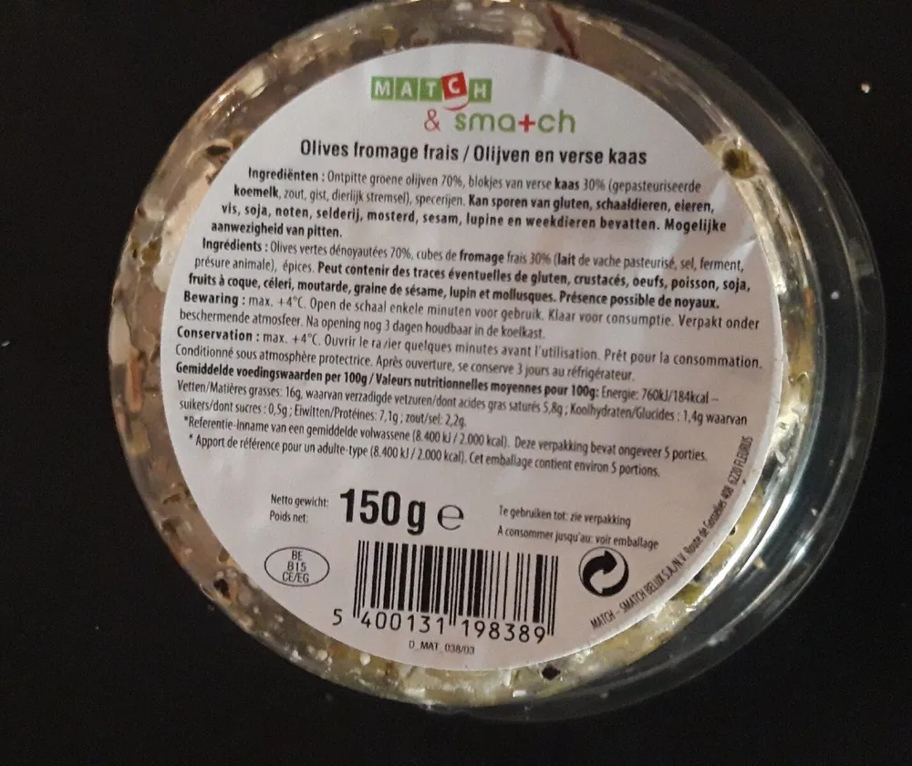 Olives fromages frais