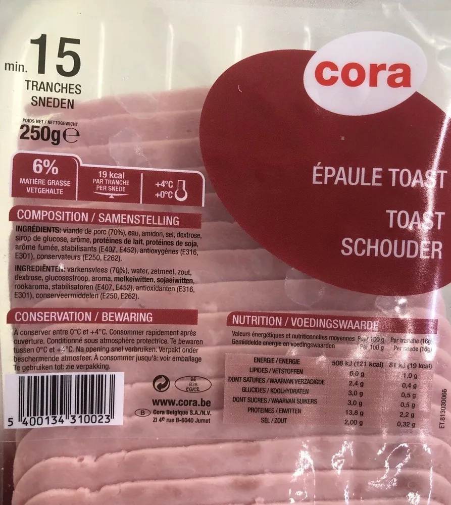 Jambon epaule toast