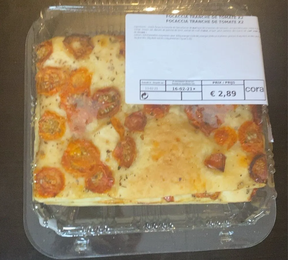 Foccacia tranches de tomates
