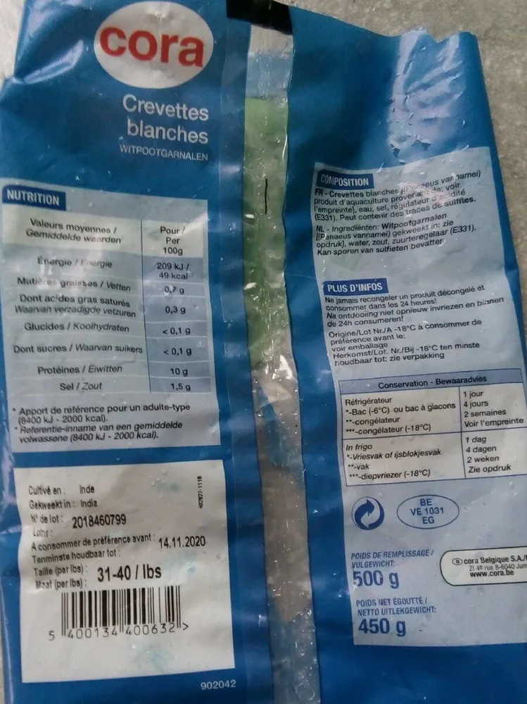 Crevettes blanches