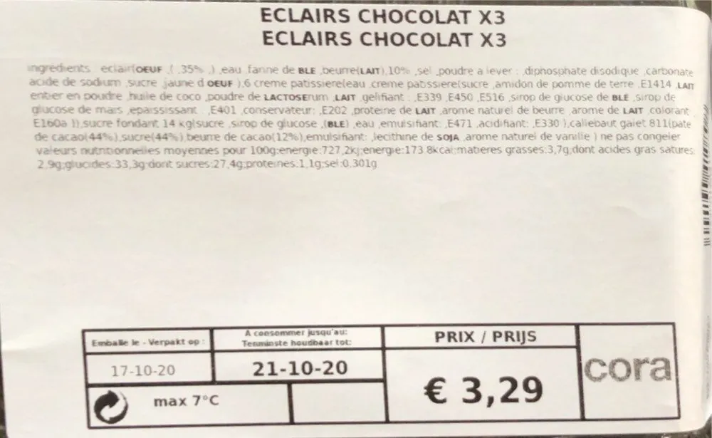 Eclairs chocolat