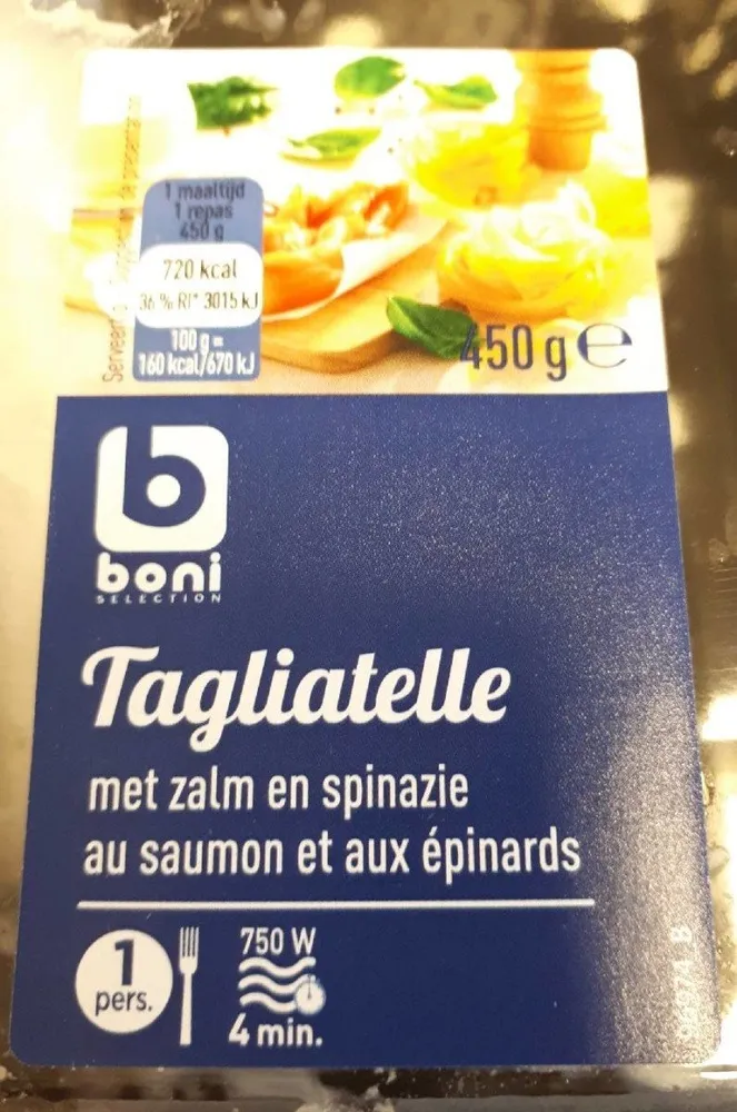 Tagliatelle au saumon et epinard