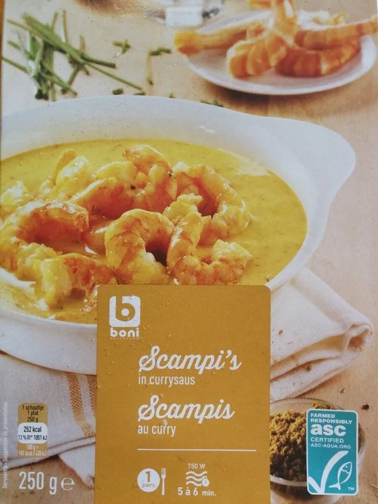 Scampis au curry