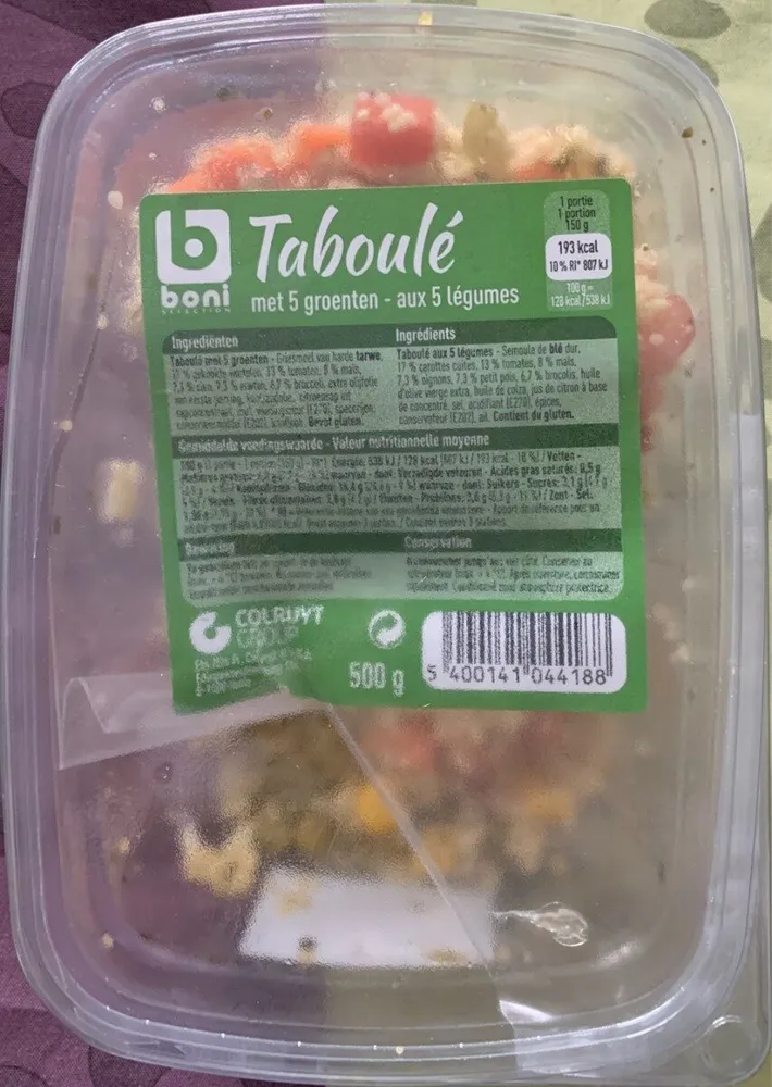 Taboulé 5 légumes
