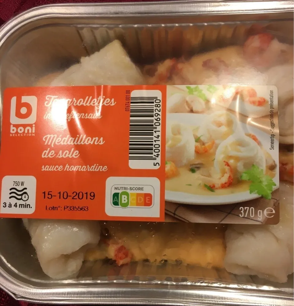 Tongrolletjes in kreeftensaus