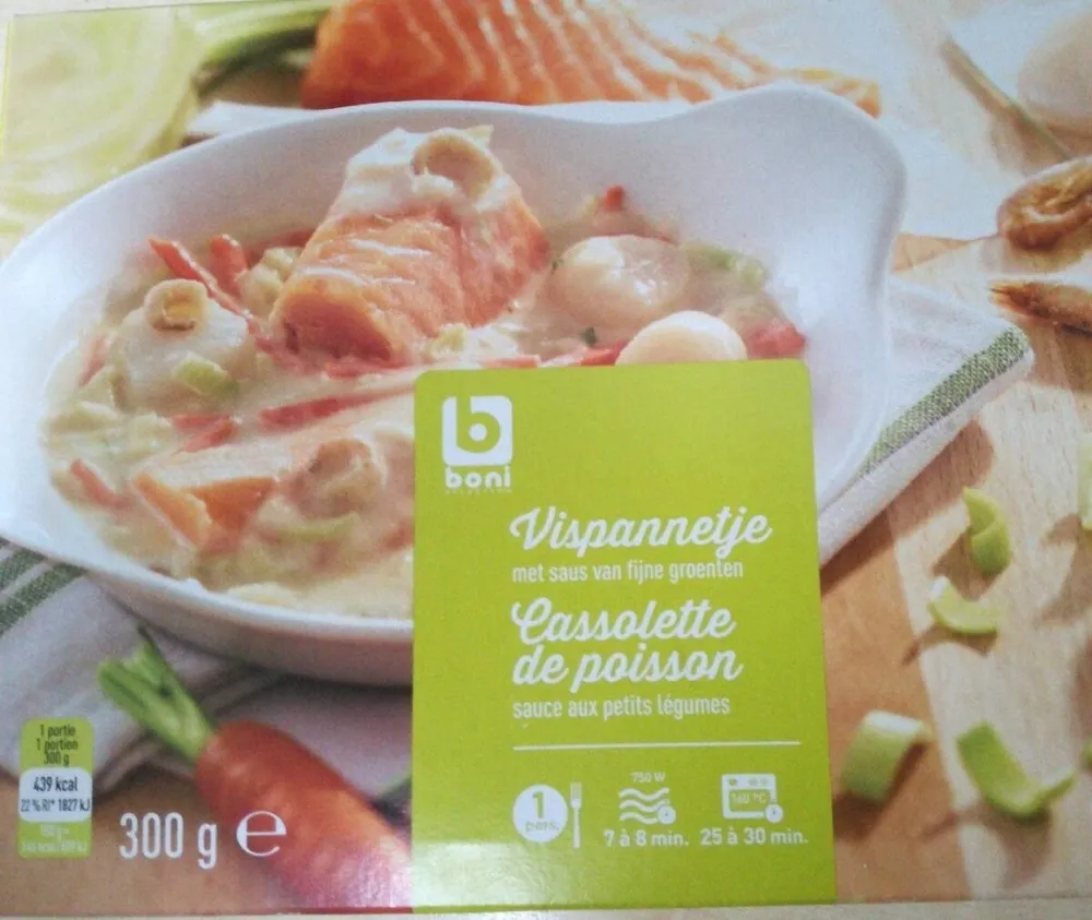 Cassolette de poisson sauce aux petits légumes
